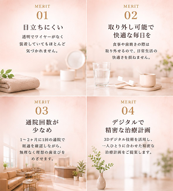 透明マウスピース矯正のメリット